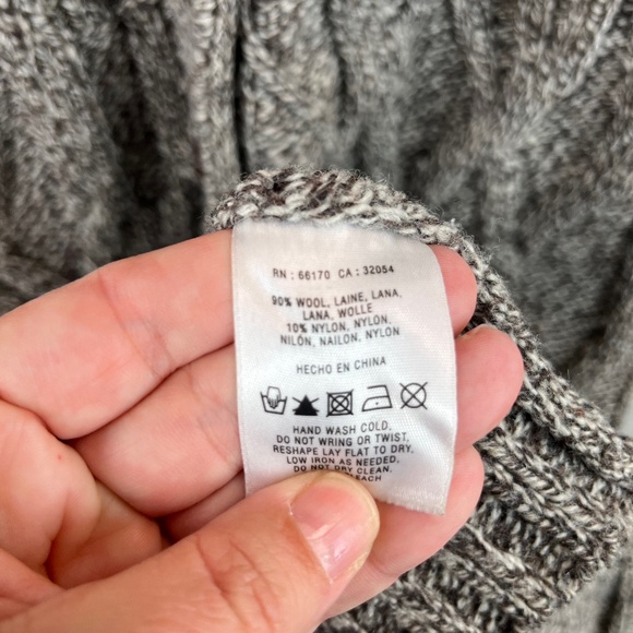 Far From Away Close Duster Cardigan Sweater Brown White Wool Blend - Picture 4 of 5